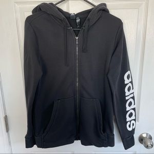 ADIDAS | Zip-Up Hoodie | Black | Size Large |